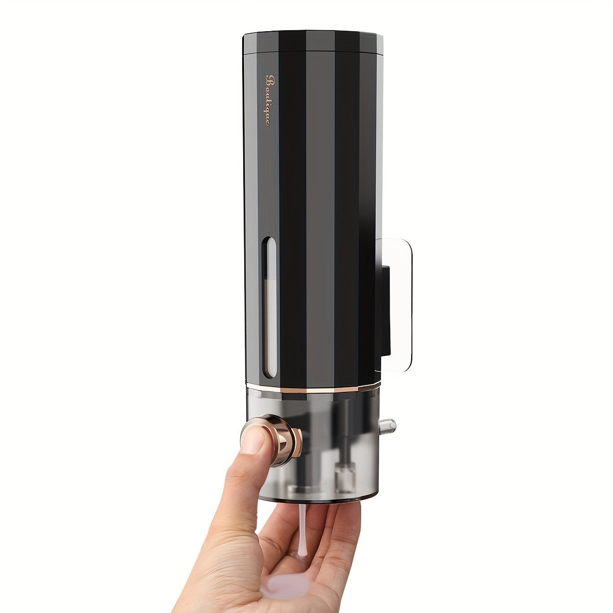 450ML Wall-Mounted Soap Dispenser, No-Drill, Space-Saving Design, Plastic, Lightweight, No Electricity, Shower Accessory