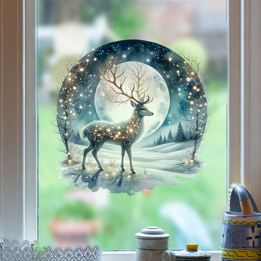 One Christmas Window Decal for Sale. Merry Christmas Wall Sticker. Self-Adhesive Vinyl Decal suitable for Glass and Shop Window Decoration, great for Holiday Party Decor.