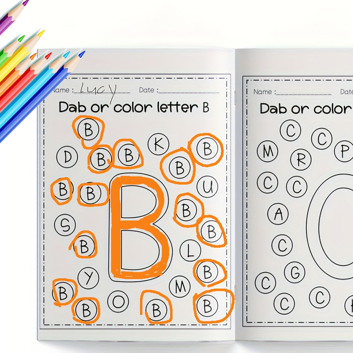 Explore the alphabet in our coloring adventure book.