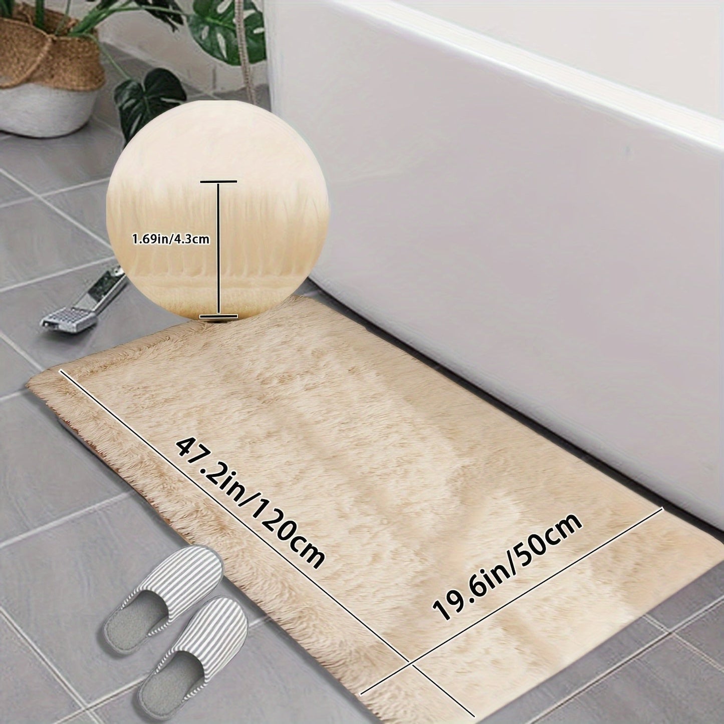 Soft Plush Bath Mat, 1 Piece, Non-Slip and Absorbent, Made of Ultrafine Fiber with Thick Anti-Slip Bath Rug, Non-Woven Backing, Rectangle Shape, Easy to Clean in Washing Machine, Low Pile Design, Polyester Material, Perfect for Bathroom Floor Decoration