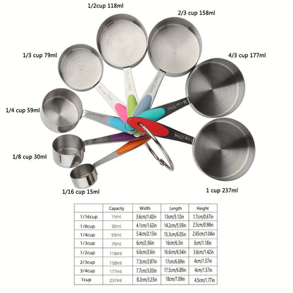 Набор из 20 нержавеющих measuring cups и ложек с двусторонними магнитными measuring spoons, пластиковыми measuring cups и уровнем - незаменимые кухонные принадлежности для выпечки и готовки.