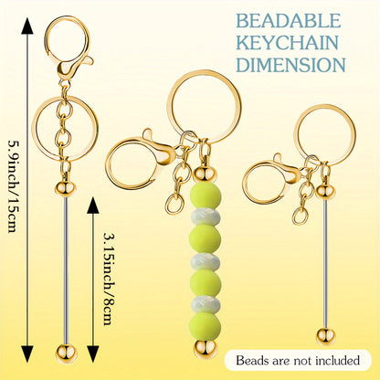 This set includes 12 blank bead keychain pendants, featuring golden bead keychain pendants, bead pendants, and gemstone keychain pendants - perfect for creating ornaments, DIY crafts, and giving as gifts for Christmas and Valentine's Day.