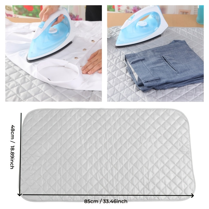 Portable Ironing Mat with Plaid Pattern, 2-Pack - Made with Thickened Heat-Resistant PC Material, Foldable Design with Finger Loop, Ideal for Travel and Home Use - No Electricity Required