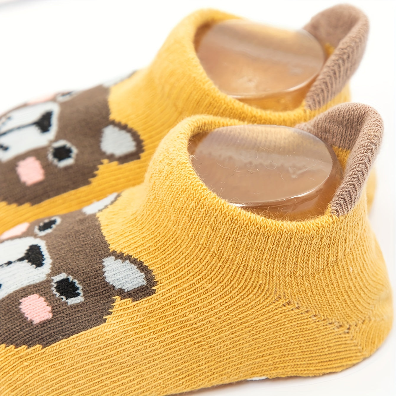 12 pairs of boys' cute cartoon animal patterned non-slip floor socks, soft and breathable for spring and summer.