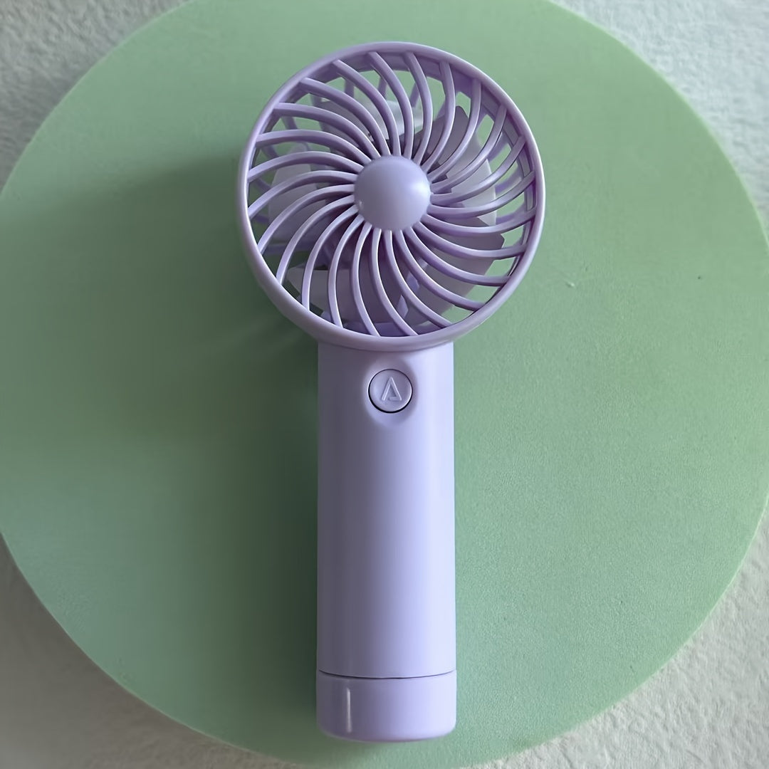 Compact Handheld Fan with 3 Speeds, USB Rechargeable, Quiet Operation, Mini Personal Fan for On-the-Go Cooling, Available in Various Colors