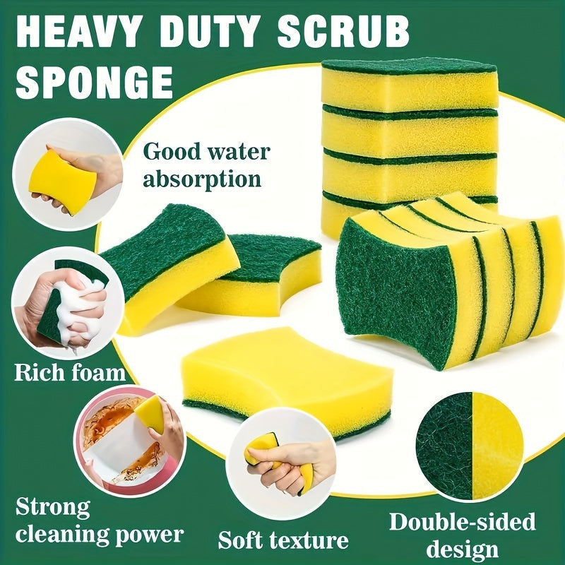 Get a 12/24 pack of heavy-duty dual-sided melamine sponge scrubbers for powerful cleaning in the kitchen, bathroom, RV, or boat. These scrubbers have strong cleaning power, a soft texture, and excellent water absorption. Perfect for use in the living