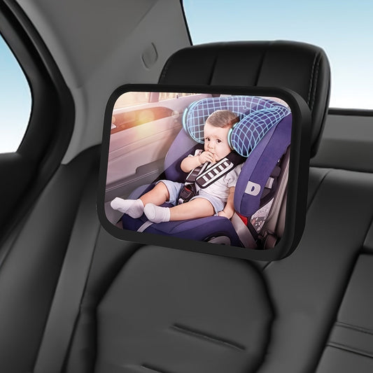 Stay calm and keep an eye on your little one with this baby car seat rearview mirror. Designed for infant car seats, it offers a wide-view safety mirror with a clear reflection and non-glass material for added peace of mind. The 360-degree rotatable