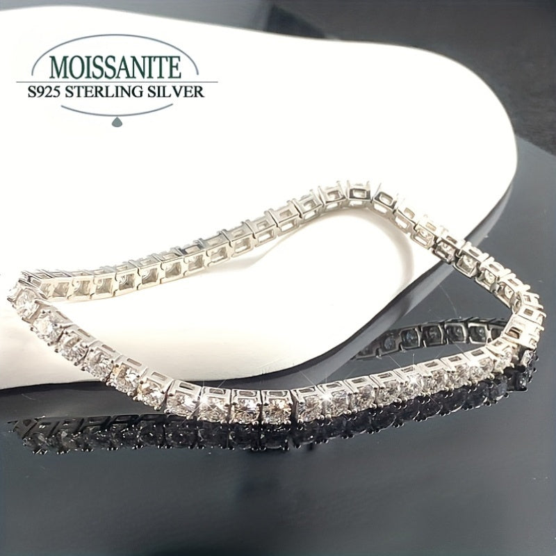 Get your hands on the elegant ConiiW Vintage Luxury Tennis Bracelet made from 925 Sterling Silver with Moissanite stones. This stunning piece is plated with 18K Gold and is a versatile unisex fashion accessory. It comes in a beautiful gift box, perfect