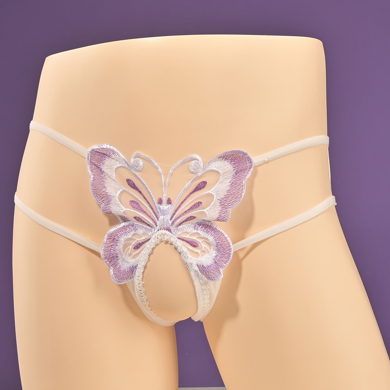 1 piece of sexy butterfly mesh underwear for women, breathable and silky, suitable for size M.