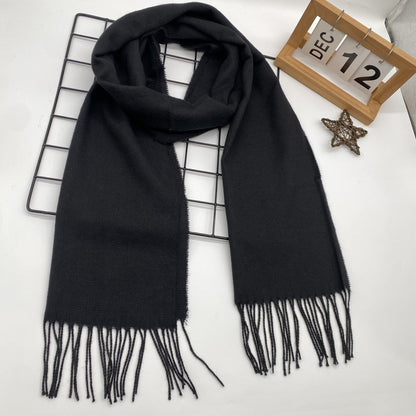 Men's Classic Winter Plaid Scarf with Tassel Edge - Stay Cozy and Stylish with this Soft Polyester Scarf, Perfect Fashion Accessory for Men with Woven Design