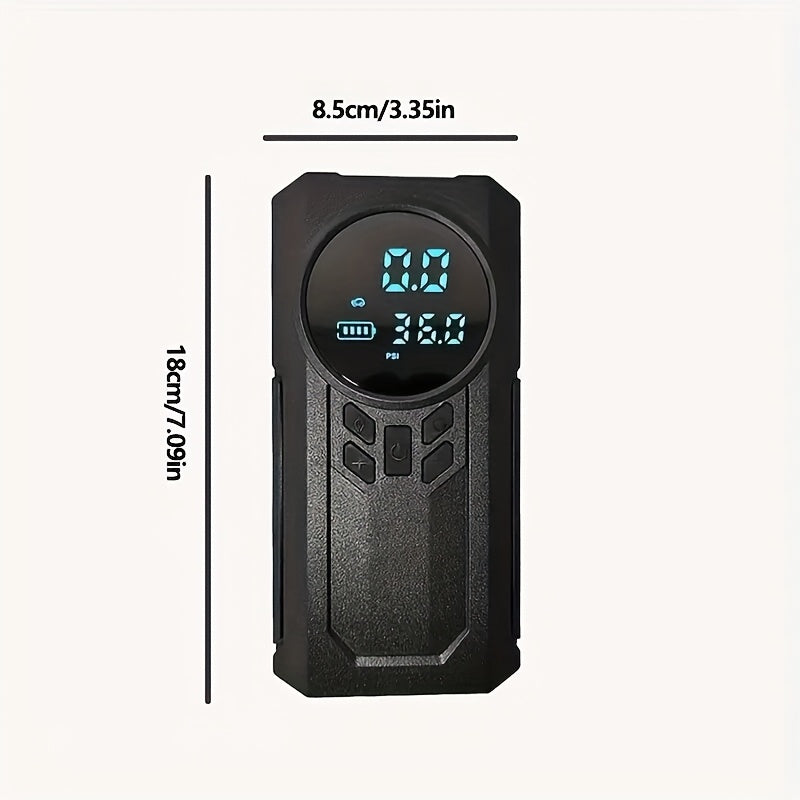 TTENGQU Car Repair Tool: Portable Jump Starter & Tire Inflator with LED Light for fast inflation and auto stop function.