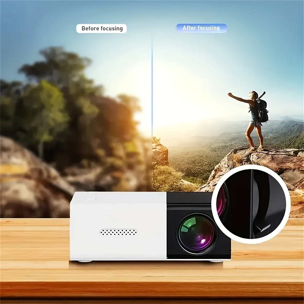 Enhance your movie experience with a 1080P supported mini HD projector for home theater, compatible with various devices.