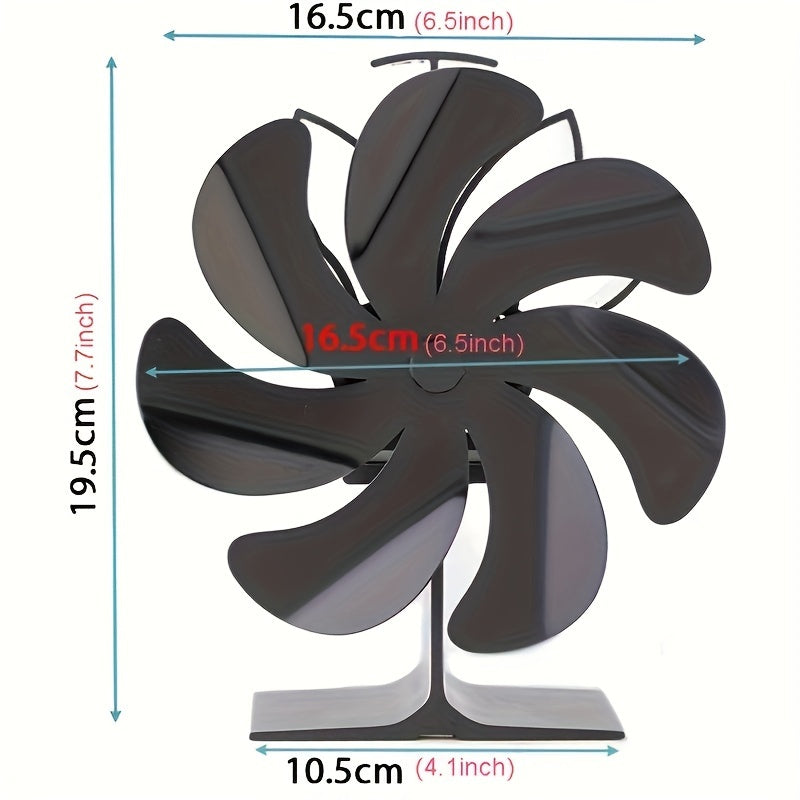 Dual-Head 7-Blade Wall Mounted Wood-Burning Stove Fan: Heat-Powered with Remote Control - No Electricity Needed for Air Circulation in Wood-Fired Stoves