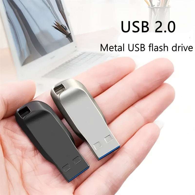 Metal USB 2.0 Flash Drive with High-Speed Data Storage, Available in Various Sizes, Secure Transfer for Computers and Tablets