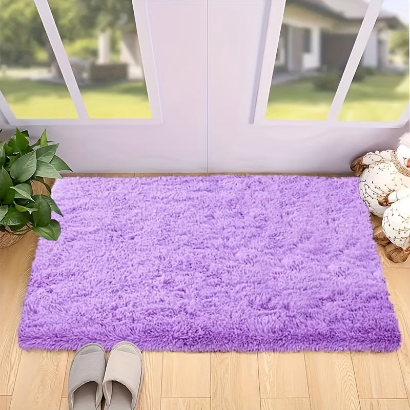 Luxurious Purple Shag Area Rug - Soft, Non-Slip & Simple to Maintain for Stylish Living Room and Bedroom Decoration