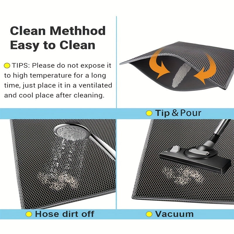 Double Layer Cat Litter Mat with Non-Slip Backing