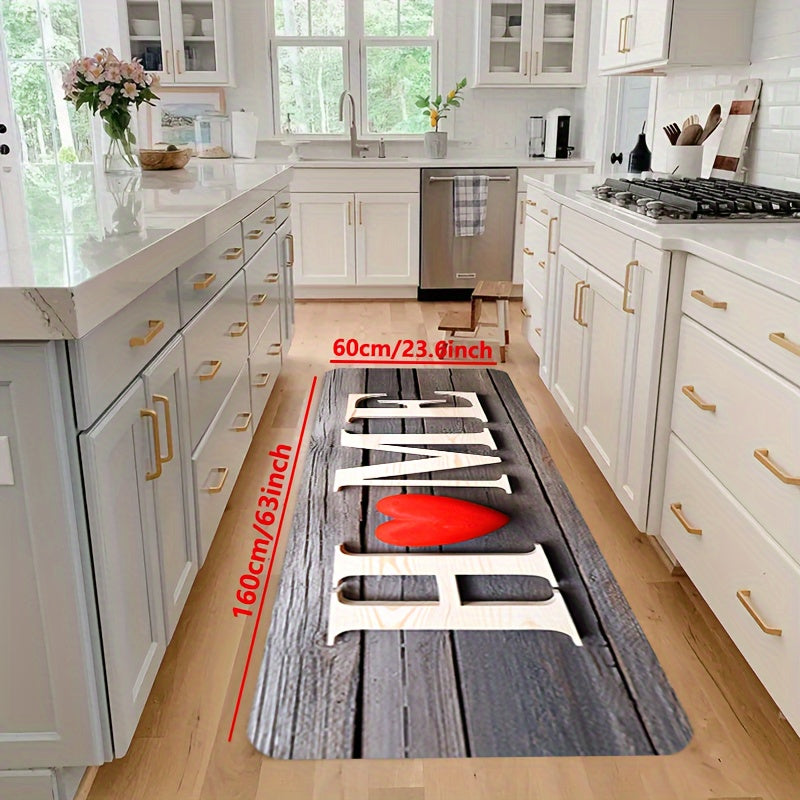 Soft Thickened Kitchen Mat Set, featuring a non-slip, oil-proof floor mat, waterproof runner rug, and dirt-resistant, machine washable floor mat. Perfect for any entrance, kitchen, living room, laundry room, or bathroom. This water-absorbing floor mat