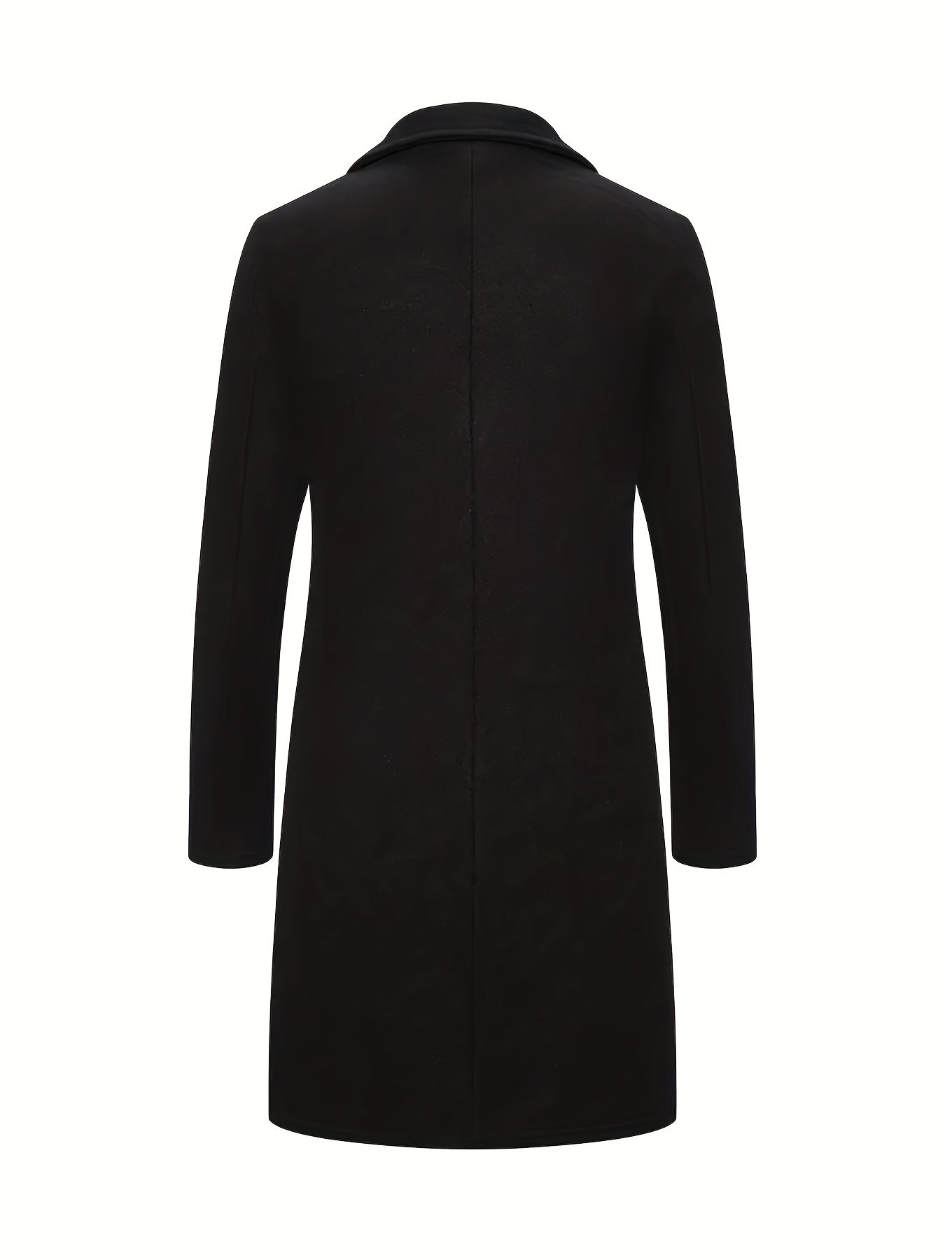 Elegant solid coat for plus-size men, perfect for fall and winter.