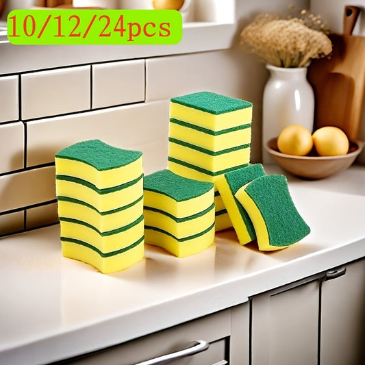 Get a value deal on a 10/12/24 Pack of versatile cleaning sponges! These sponges feature dual-sided scrub pads, premium material for durability, scratch-free cleaning, and super absorbency. They are essential for keeping your kitchen, bathroom, outdoor