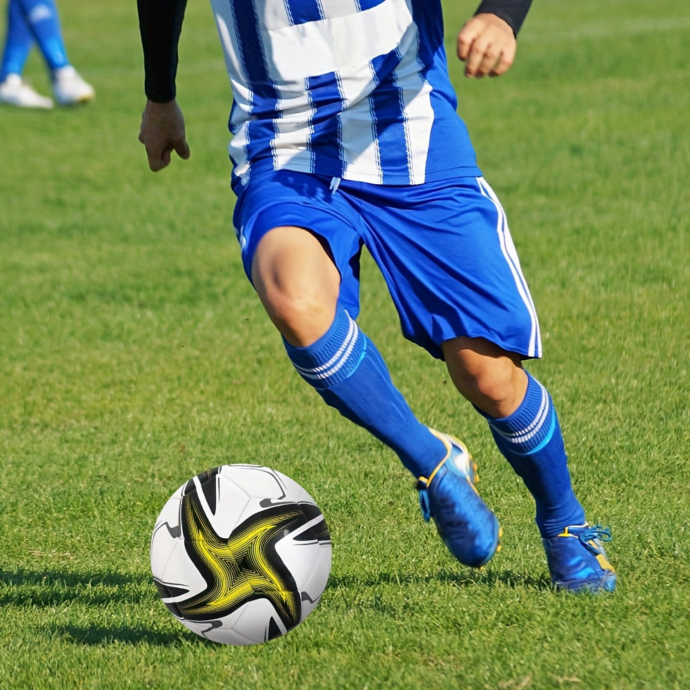 1pc Vortex Pattern Soccer Ball, Size 5, Durable PVC Material, Ideal for Outdoor Training and Matches, All-Season Play, No Electricity or Inflator Required.