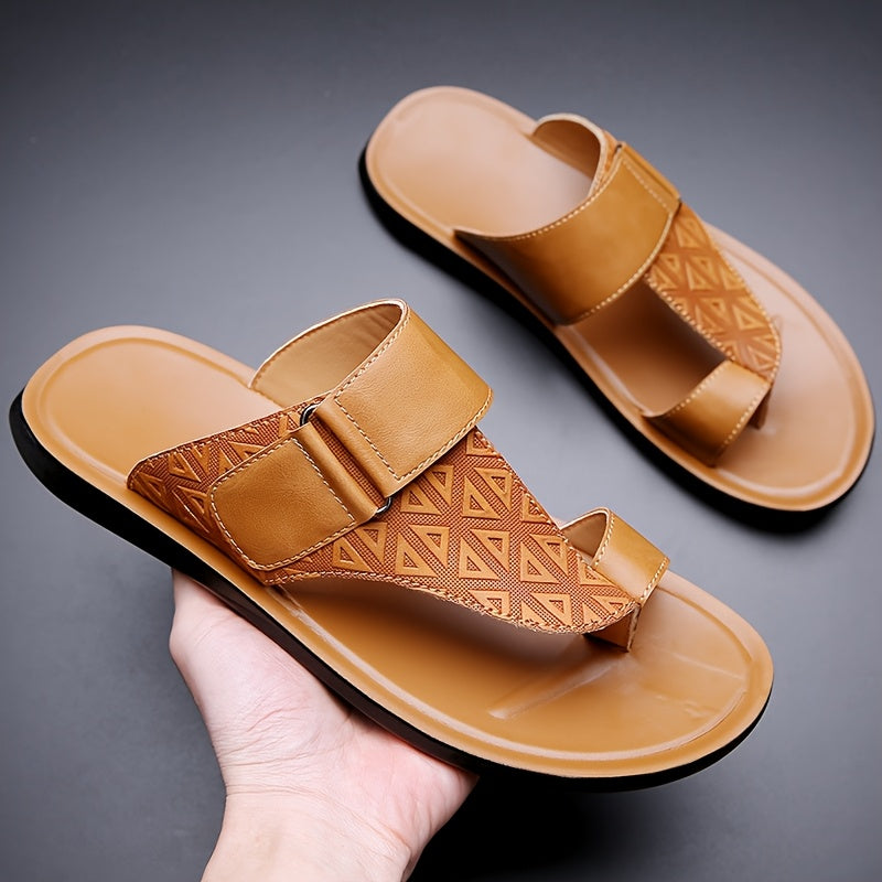 Men's bejeweled casual slides with adjustable strap, perfect for summer comfort and streetwear style. Made of lightweight PU material, suitable for everyday wear or lounging at home.