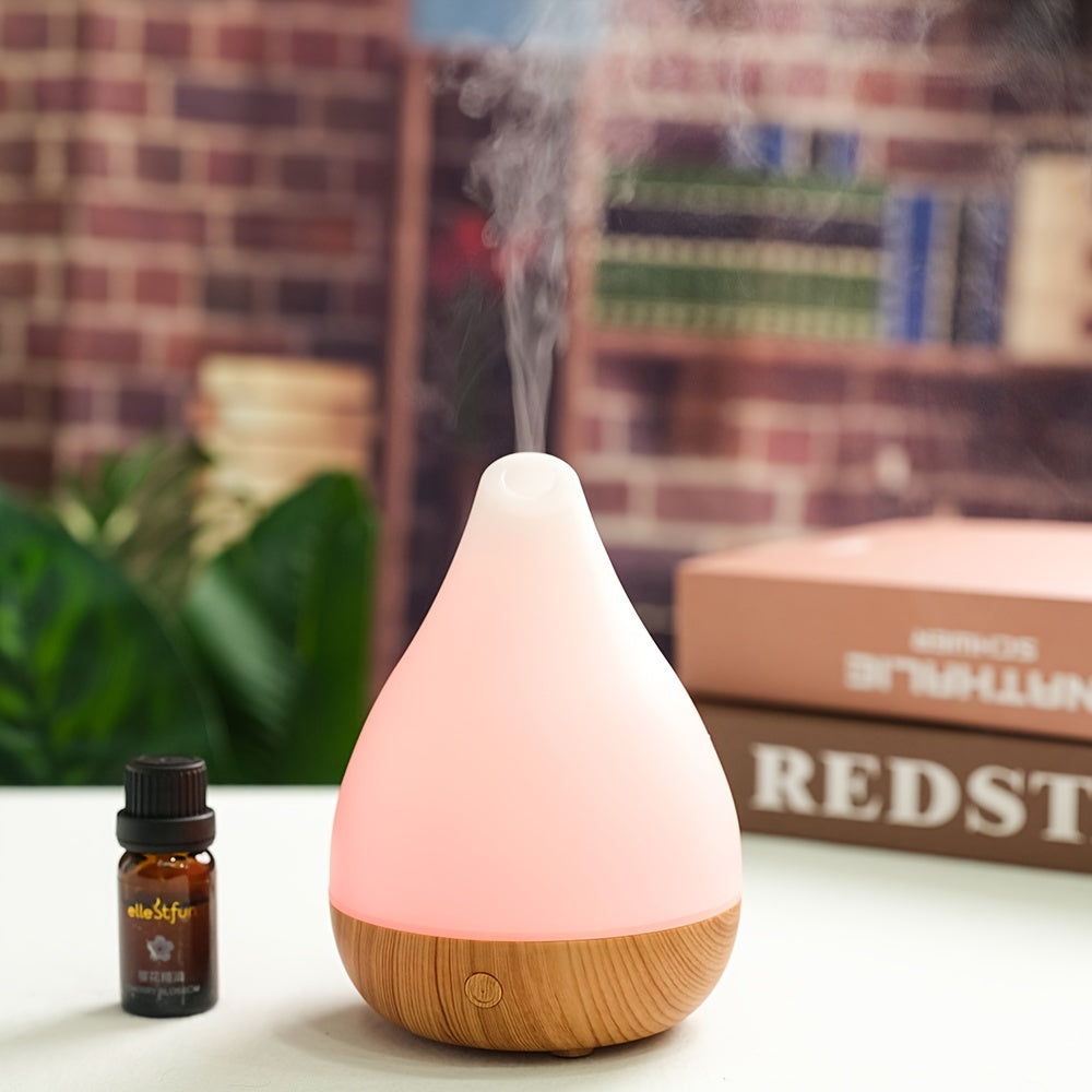 Wood print humidifier with aromatherapy diffuser for a relaxing atmosphere, ideal for home decor, office, and travel gifts.