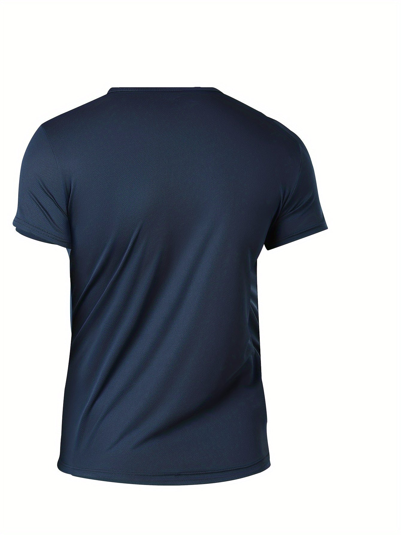 Men's Premium Short Sleeve T-Shirts, 9pcs - Breathable, Lightweight & Quick-Dry Polyester, Solid Colors for Casual & Fitness Wear, Crew Neck, Machine Washable.