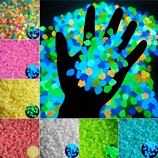 100 glow-in-the-dark pebbles, ideal for aquariums and planters.