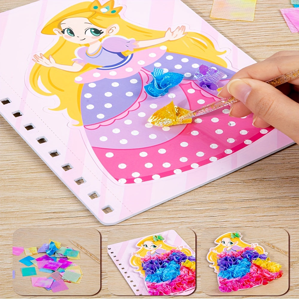 Princess sticker book with multiple creative activities for ages 4+.