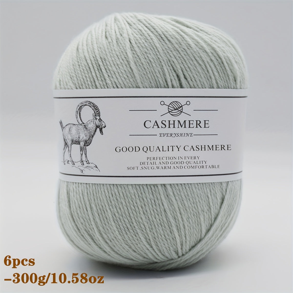 6-Pack Luxurious Cashmere Yarn for Knitting and Crocheting - Soft, Warm, Durable 80% Cashmere 20% Acrylic Blend - Perfect for Sweaters, Pants, Gloves, Hats, and DIY Crafts - 1.76oz Each