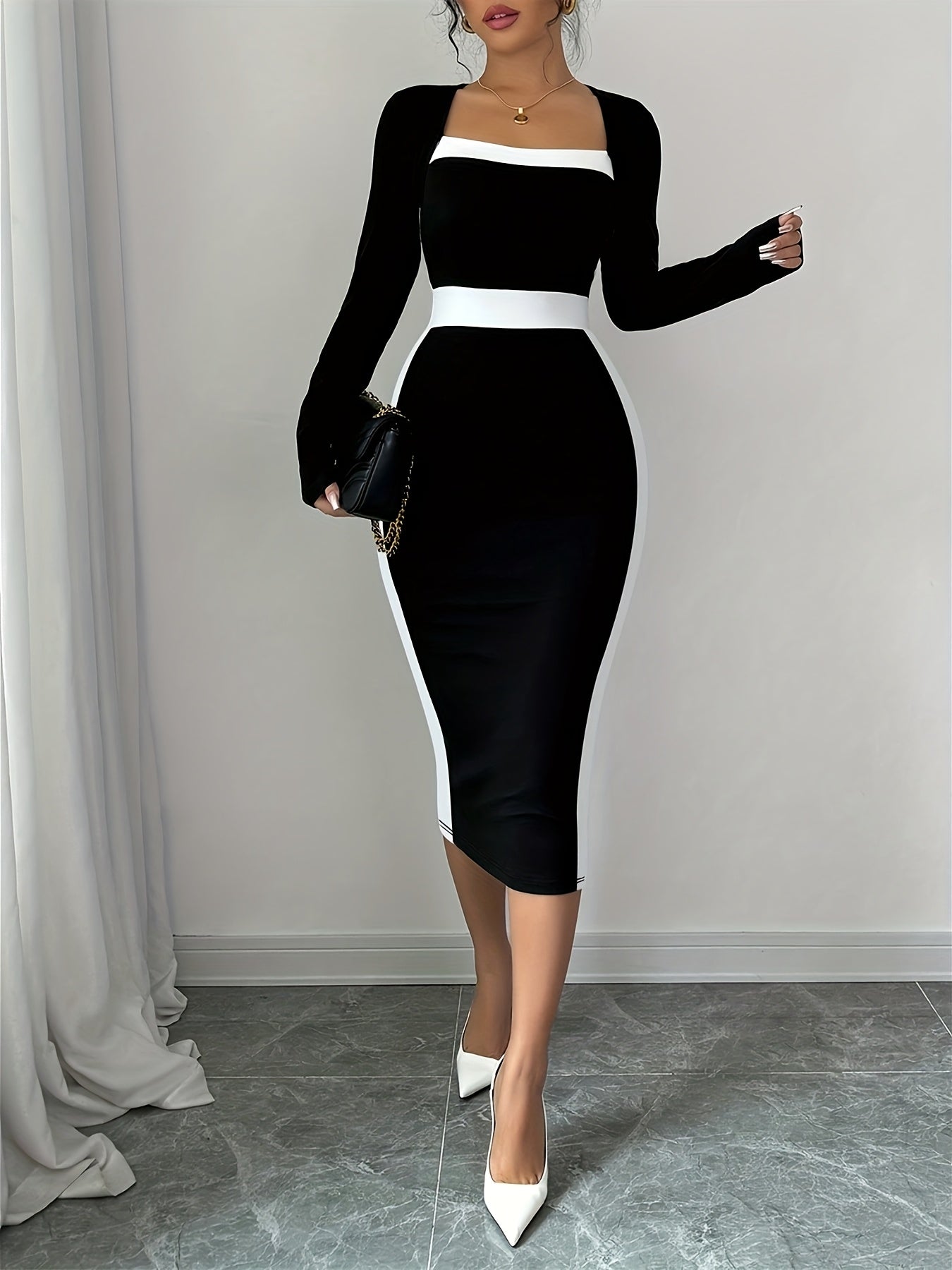 Sophisticated splice dress