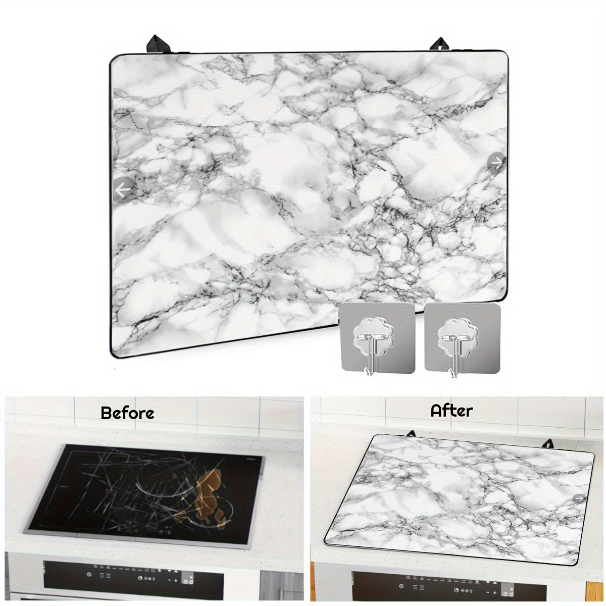 This multipurpose kitchen accessory is a 1 piece marble non-slip stove top cover that is heat resistant and designed to protect induction cookers. It is foldable and can also be used as an electric range mat to prevent scratches. In addition, it is