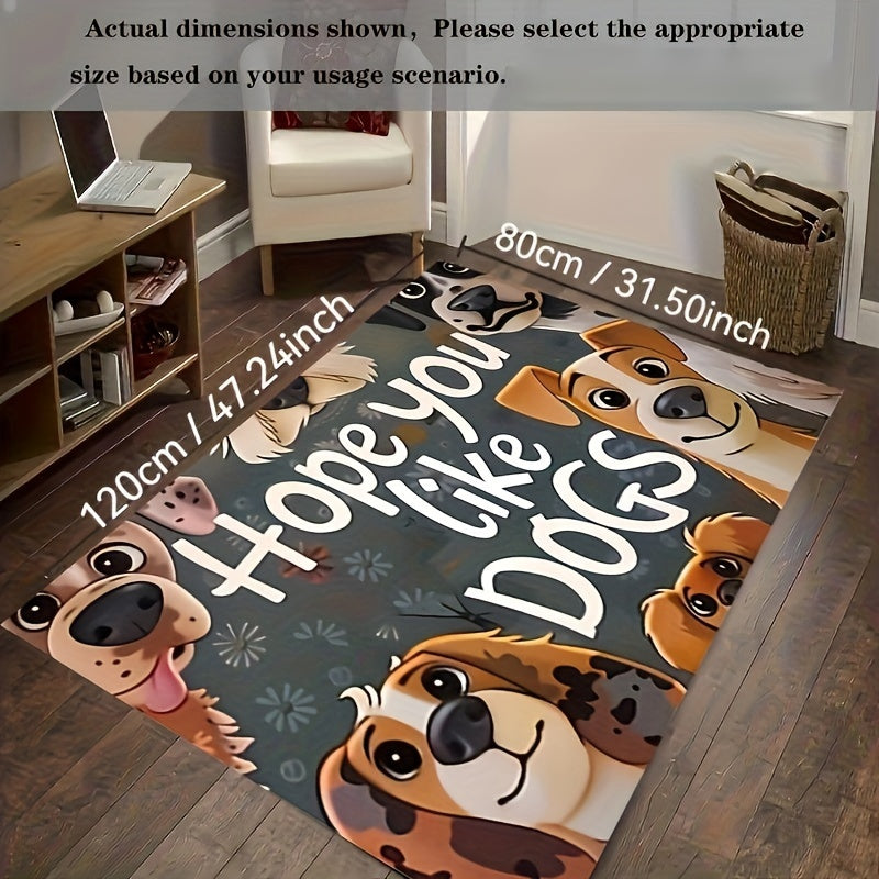 Soft and Thick Adorable Cartoon Dog Door Mat - Machine Washable with Non-Slip Backing | Perfect for Kitchen, Living Room, or Bedroom | Decorative Indoor Entrance Rug