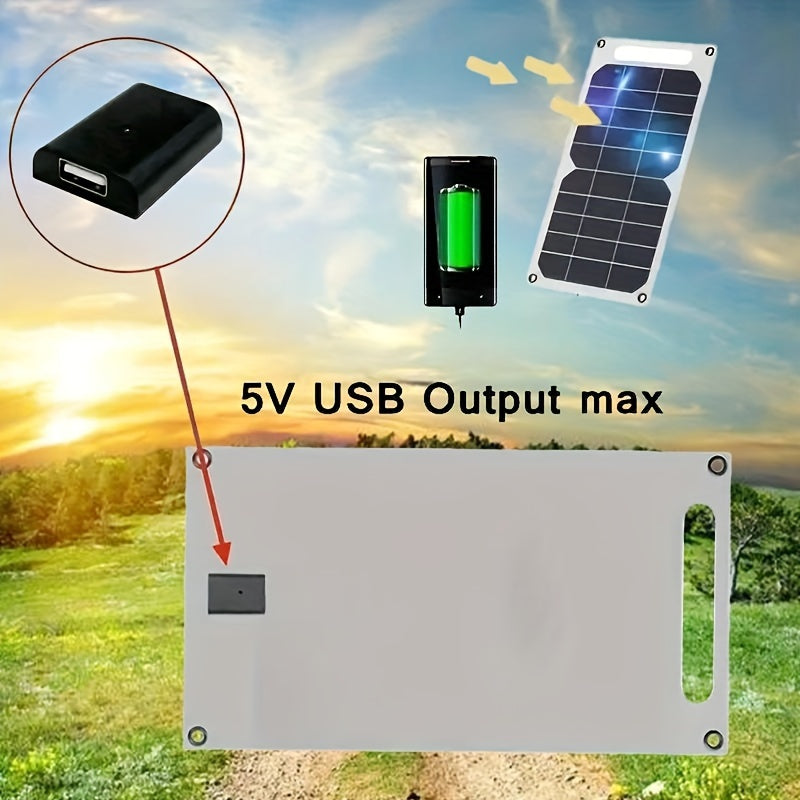 Solar charger panel with magnetic attachment, USB output, and detachable photovoltaic module for stable power supply, suitable for power banks, phones, camping, home, and RV use.