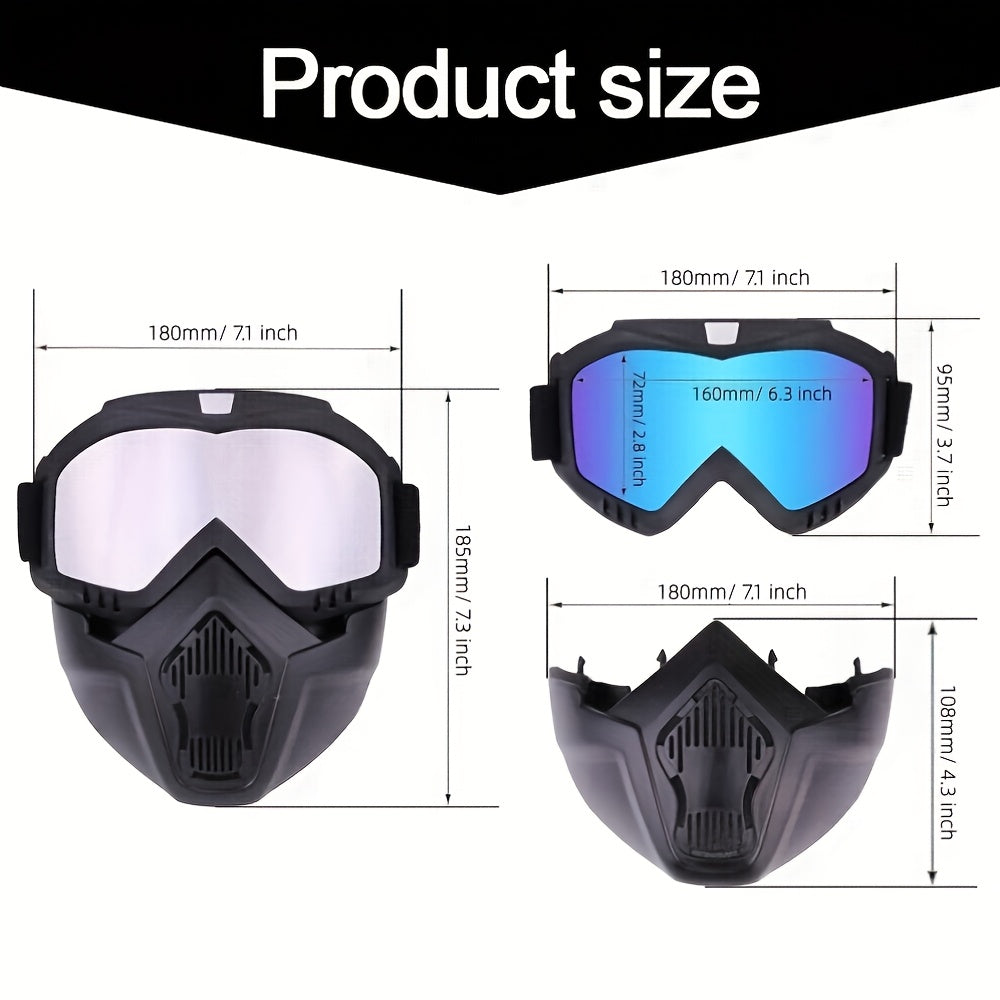 Full-Face HD Mask in 4 colors - Multifunctional, windproof, with adjustable straps. Ideal for outdoor sports, cycling, and industrial use.