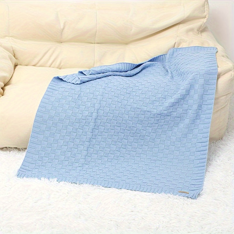 Soft Knit Throw Blanket for Kids - Cozy and Easy to Care for, Ideal for Fall & Winter - Comes in Sky Blue, Mint Green, White, Pink