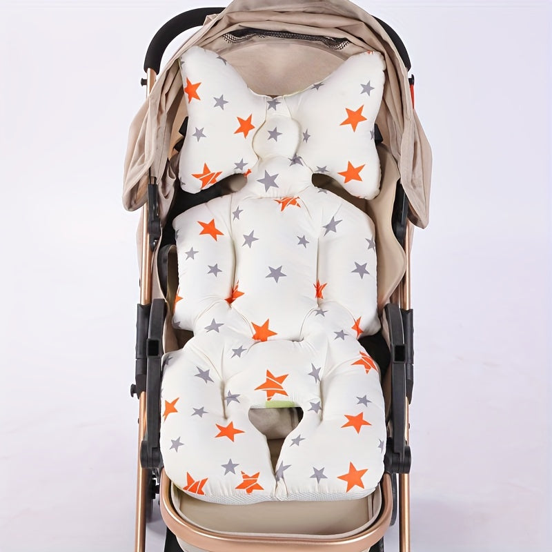 Cushioned Cotton Pad for Stroller with Cute Cartoon Design, Chair Cushion with Thickened Padding, Seat Cushion for Stroller