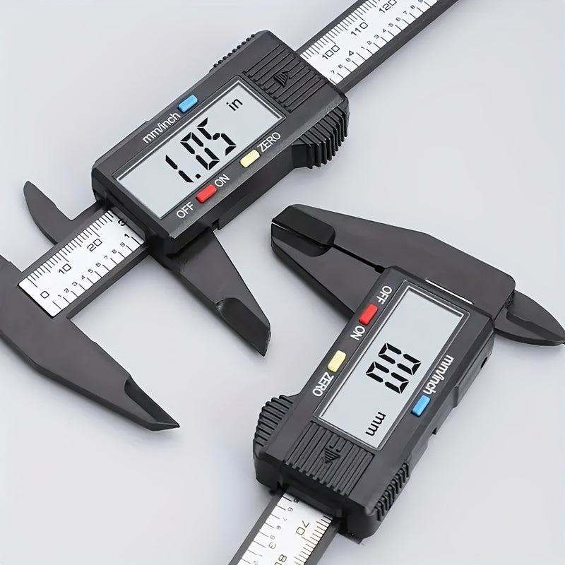 1pc Precision Digital Caliper, 150mm Electronic Vernier with LCD Display, Battery Operated, 0.1mm Accuracy, Plastic Material, Non-rechargeable PPSU Case.