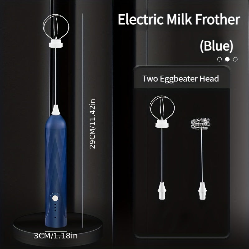 The Portable Electric Egg Beater features a 3-Speed USB Milk Frother and Hand Held Coffee Whisk. This Stainless Steel Kitchen Gadget includes a Built-in Lithium Battery with a Rechargeable 600mAh capacity, perfect for Smooth Frothing.