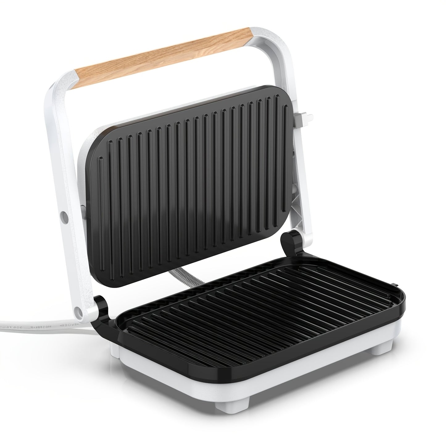 Single electric indoor grill with nonstick grids, locking lid, and 1100-1300W power for various dishes