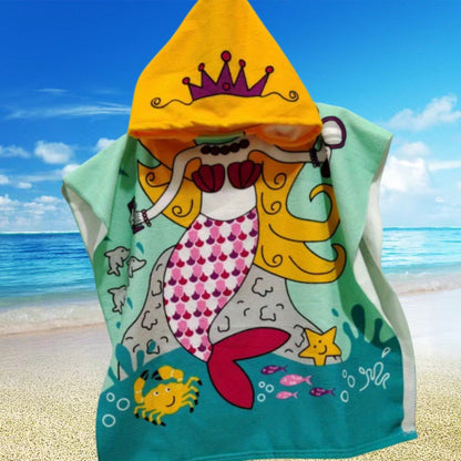 Cute hooded bath towel with fun designs - ideal gift for kids