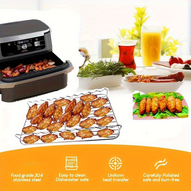 Get the ultimate Stainless Steel Air Fryer Accessory Set for your Ninja Foodi DZ071/AF500UK. This versatile set includes a Skewer Rack and Steamer, perfect for grilling, roasting, and steaming. With dimensions of 6.99cm x 19.18cm, it is ideal for cooking