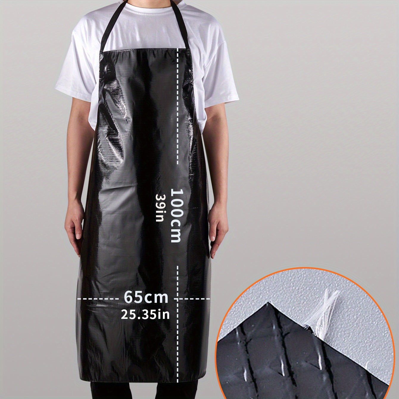 Durable PVC Apron with Adjustable Straps and Pockets - Ideal for Cooking, Baking, Gardening, and More - Resistant to Oil and Stains