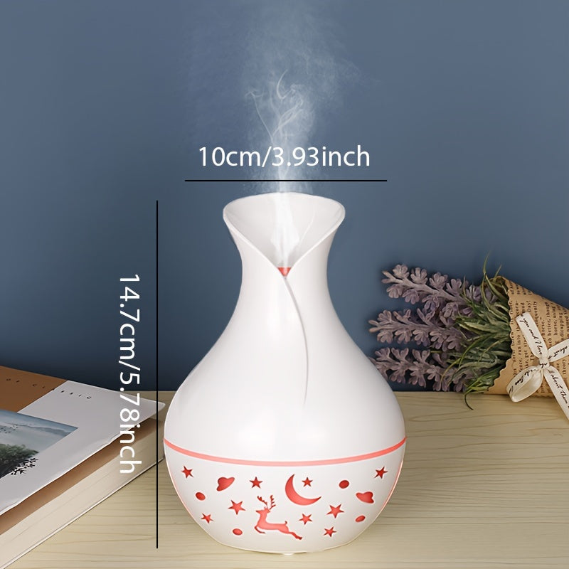 YAIAWISU Portable USB Humidifier with Essential Oil Diffuser: Quiet, Auto Shut-Off, 7 Color Lights, Nightlight - Ideal for Home & Office Use. Made of Plastic.