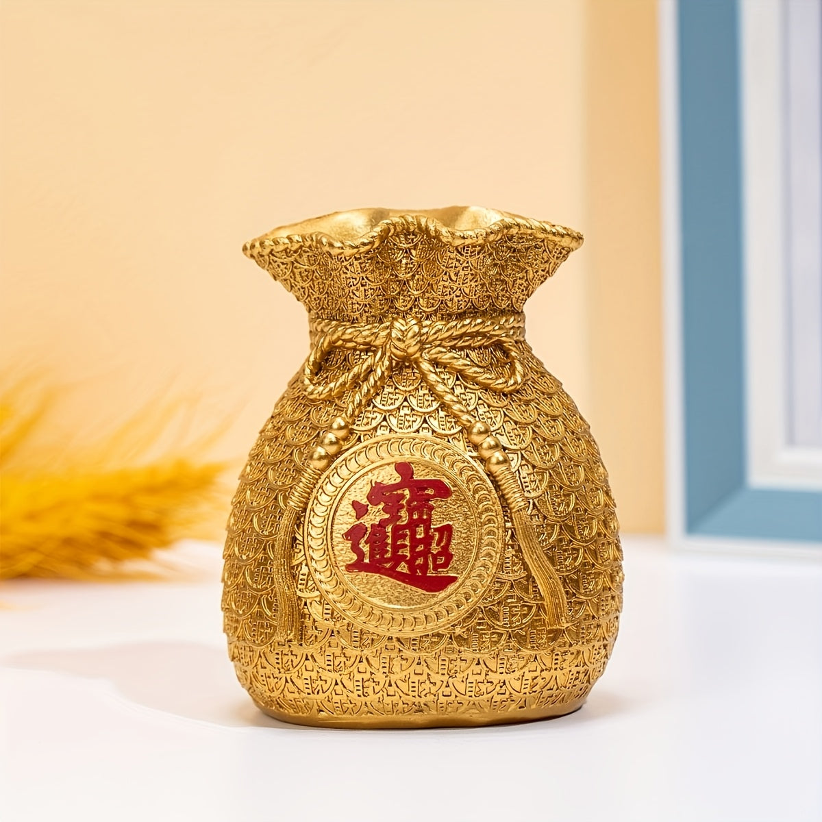 One Chinese-style money bag ornament for home or cafe decor