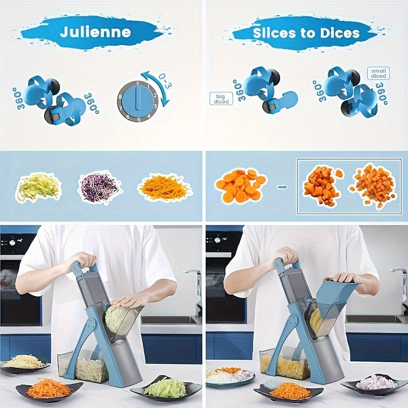 Hand-held Vegetable Slicer and Grater, Versatile Kitchen Gadget, Plastic Cutter for Carrots and Potatoes, Straight Blade Design, No Electricity Needed, Ideal for Cooking at Home or in Restaurants.