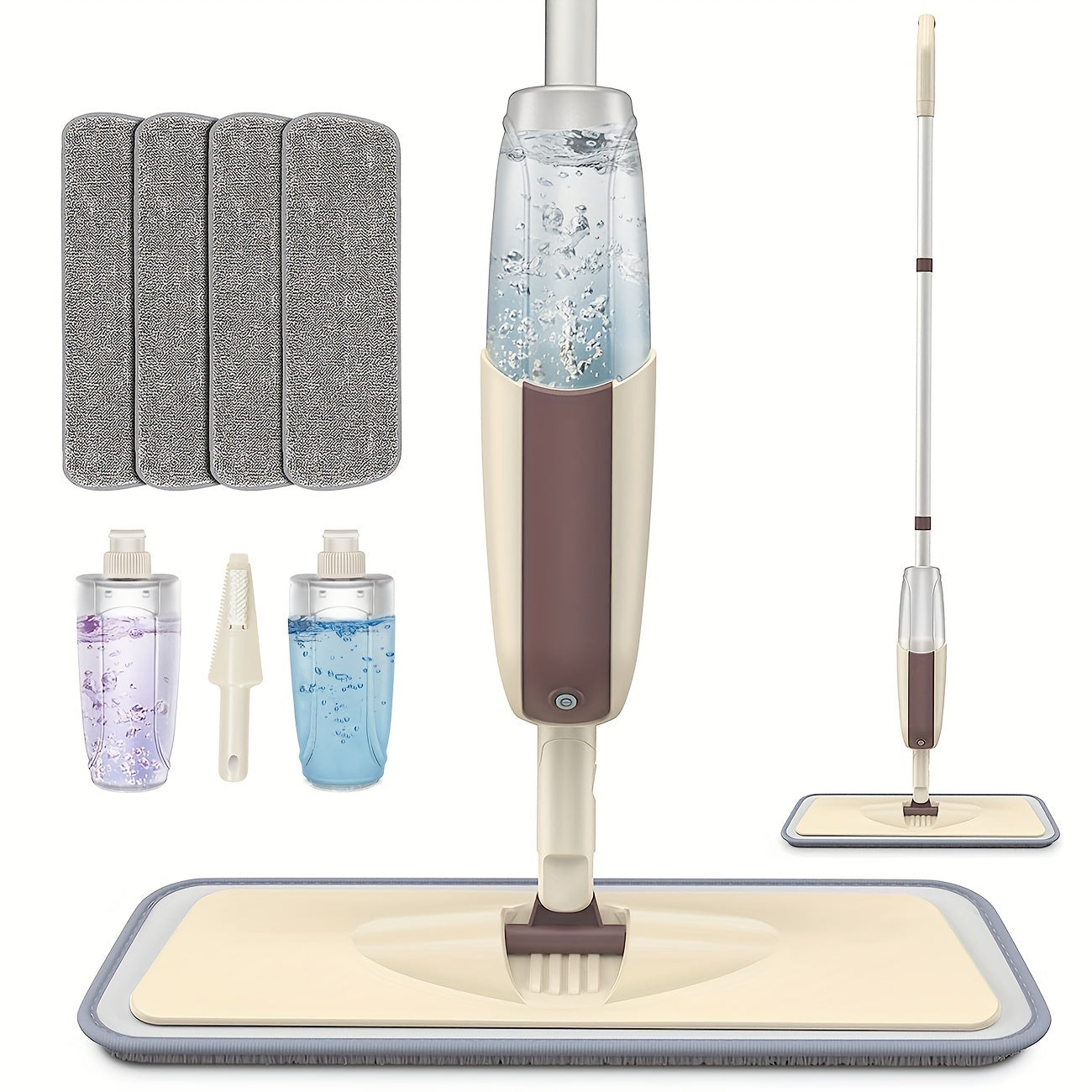 Multifunctional Spray Mop with Reusable Bottle & 4 Microfiber Pads - Great for Cleaning Hardwood, Laminate, and Ceramic Floors - Perfect for Both Home and Commercial Settings