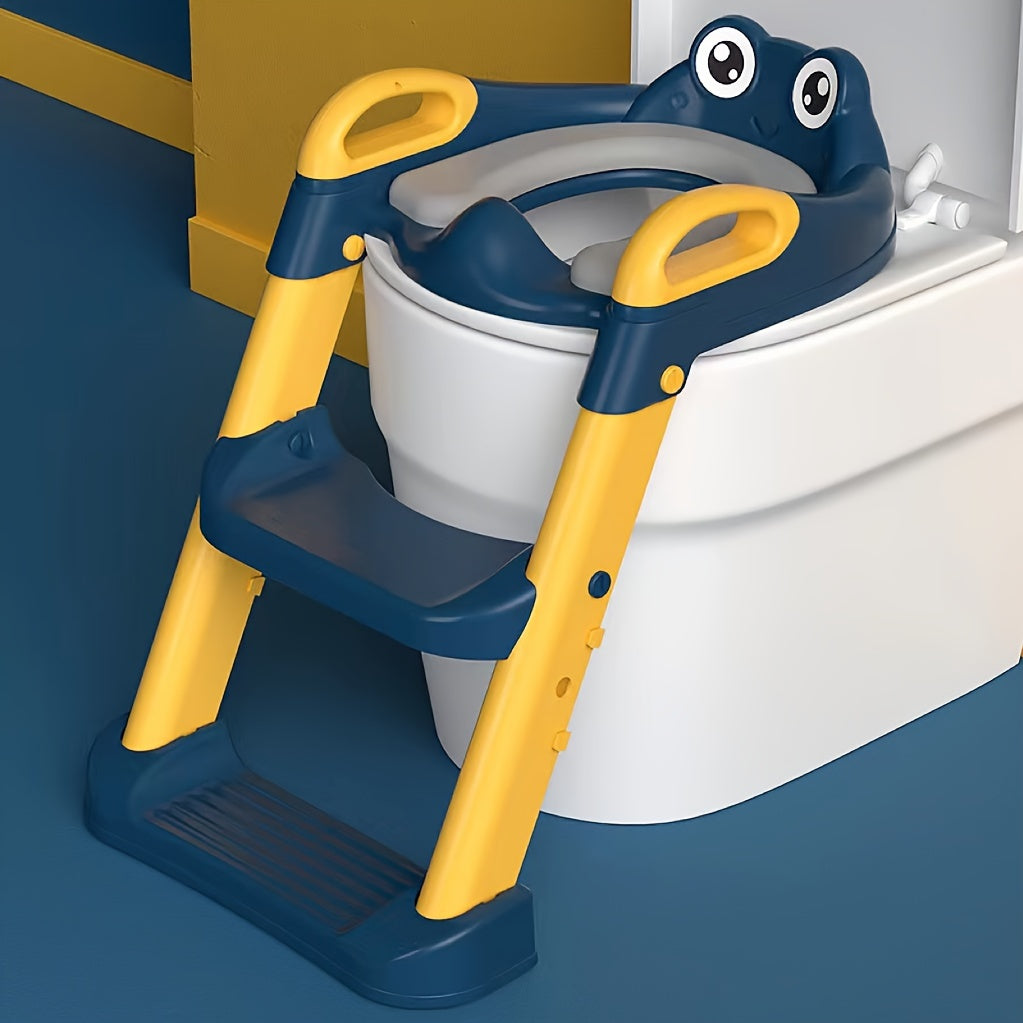 Toilet training supplies include a step toilet ring, cartoon little frog auxiliary toilet ladder, and a folding baby toilet step.