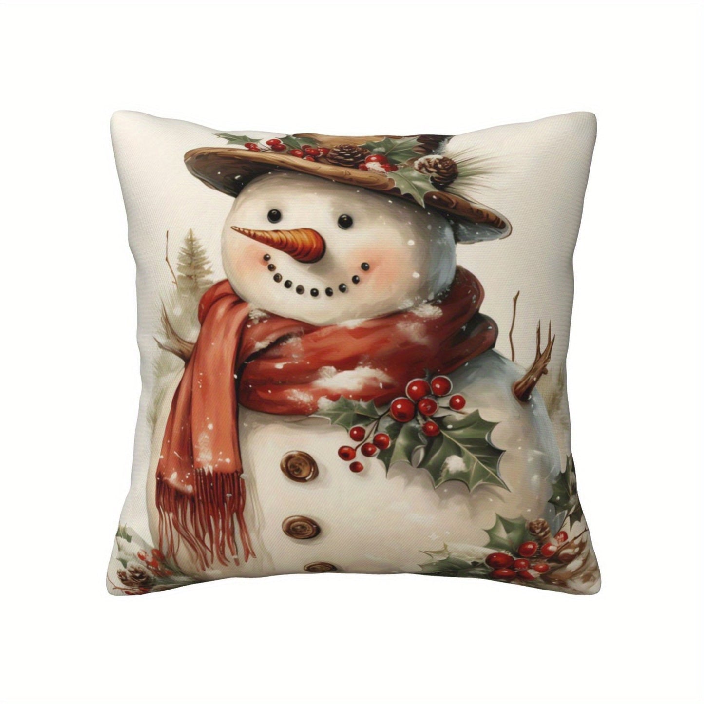 Decorate your living room and bedroom for Christmas with these festive pillow covers featuring snowman, reindeer, and Father Christmas. The perfect Xmas gift or ornament, each cover measures 45*45CM and comes in a set of 4 or individually. Pillow core