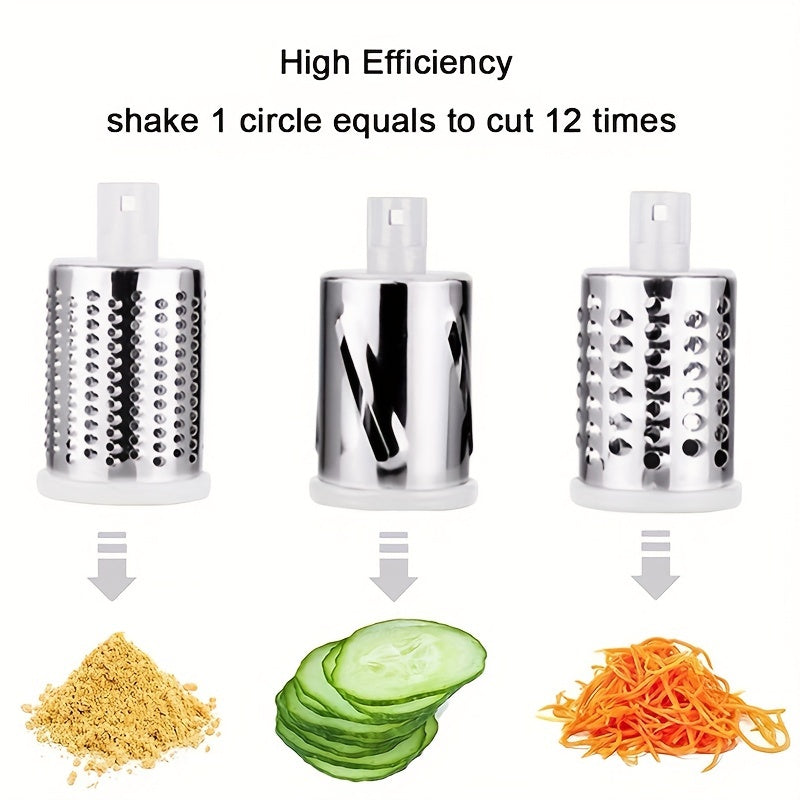 One-piece Vegetable Slicer with Multifunctional Fruit Slicer, TableTop Drum Grater, Manual Food Grater, Roller Vegetable Grater, Potato Cutter, Household Potato Chopper - Kitchen Stuff Gadgets and Accessories.